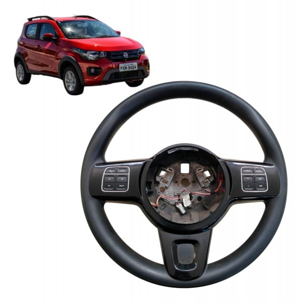 Volante Direção Fiat Mobi 2016 2017 2018 2020 Com Comando