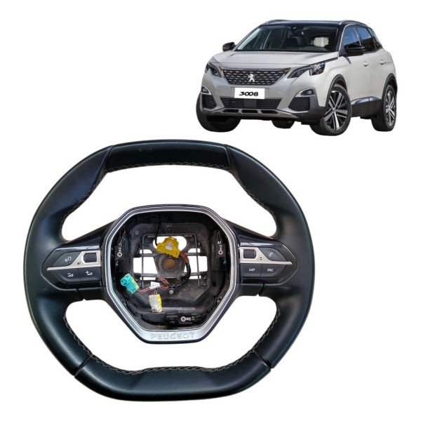 Volante Direção Peugeot 3008 2018 2019 2020 Com Comandos