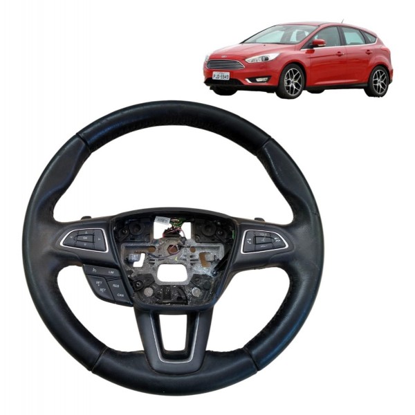 Volante Direção Ford Focus 2015 2016 2017 Com Comandos