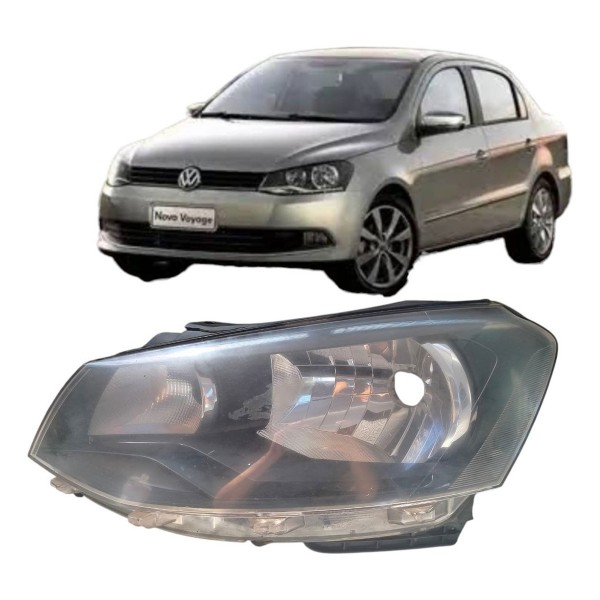 Farol Esquerdo Gol G6 Voyage C/mascara Ngra 2012/2016 Detalh