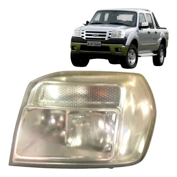 Farol Esquerdo Ford Ranger 2009 2010 2012 Cromado Original