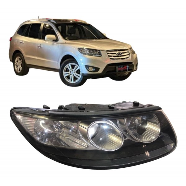 Farol Direito Hyundai Santa Fé 2008 2010 2012 Mascara Negra