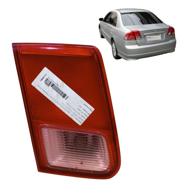 Lanterna Esquerda Tampa Traseira Civic 2001 2002 2003 2006 Esquerdo/motorista Vermelho