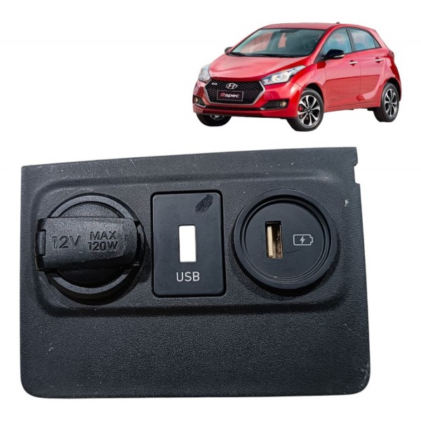 Entrada Usb Tomada 12v Hyundai Hb20 2020 2021 2022
