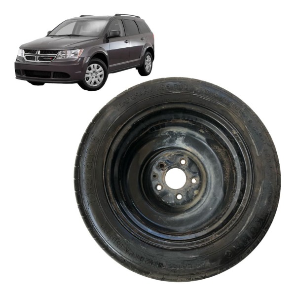 Roda Pneu Estepe Aro 16 Dodge Journey 2009 A 2012  145/80 Preto