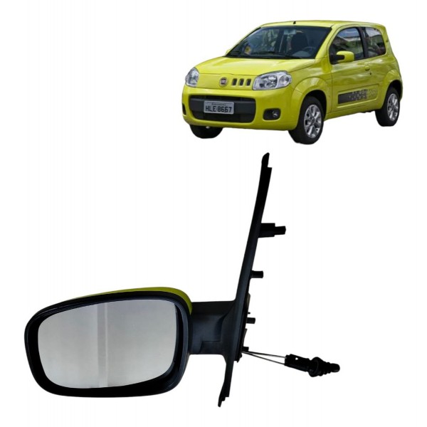 Espelho Retrovisor Manual Uno Vivace 2012 2013 2014 2015 2p Esquerdo