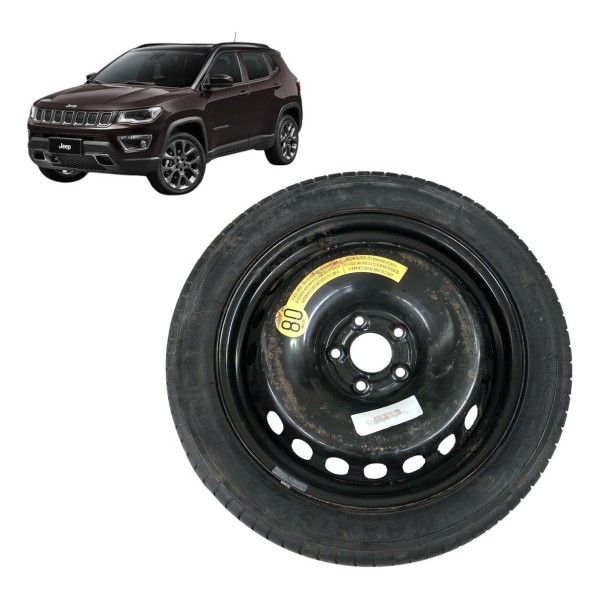 Roda Pneu Estepe Aro 17 Jeep Compass 2019 2020 A 2023 145/70 Preto
