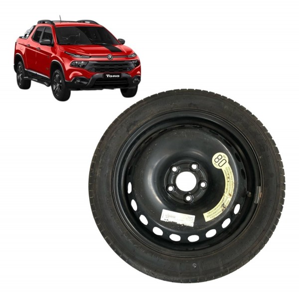 Roda Pneu Estepe Aro 17 Fiat Toro 2016 2017 A 2024  145/70 Preto