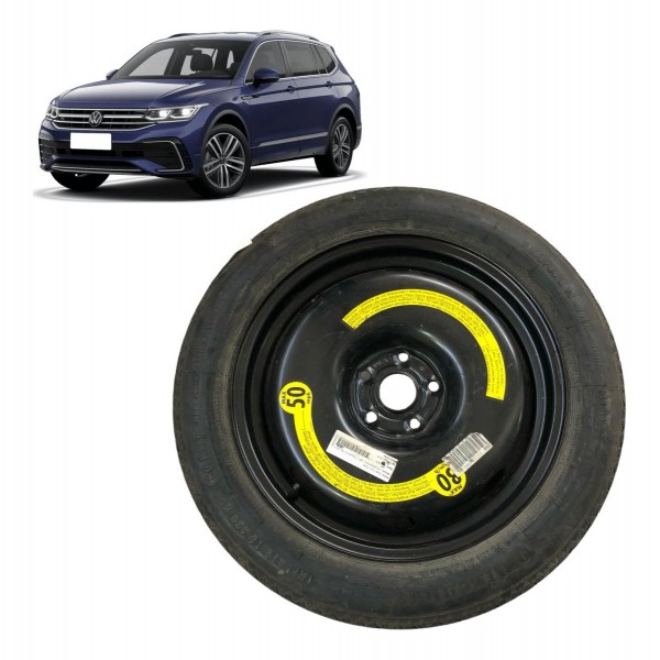 Roda Pneu Estepe Aro 18 Q3 Tiguan 2010 2011 A 2015  145/80 Preto