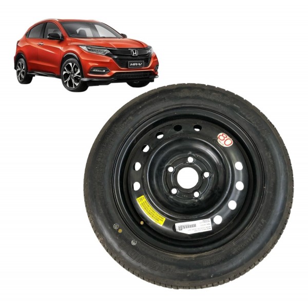 Roda Pneu Estepe Aro 16 Honda Hr-v 2017 2018 A 2022 135/90 Preto