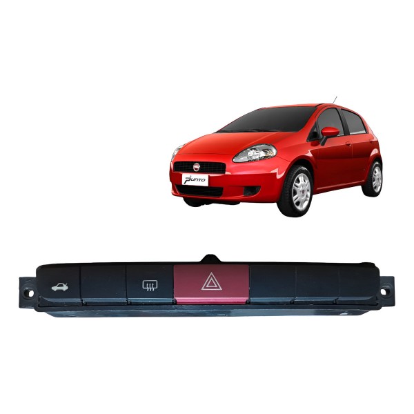 Botão Pisca Alerta Abertura Tampa Linea Punto 2009 A 2013 Vermelho