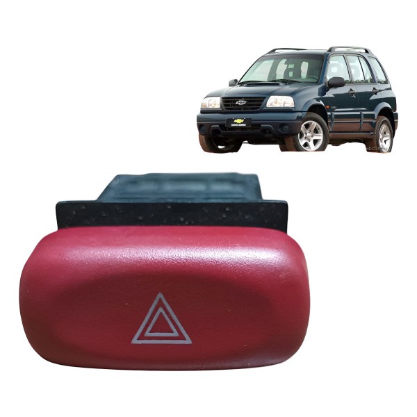 Botão Pisca Alerta Chevrolet Tracker 2003 2004 2005 A 2008 Vermelho