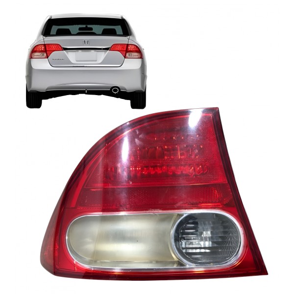 Lanterna Traseira Esquerda Honda Civic 2007 2009 2011 Detalh Esquerdo/motorista Vermelho
