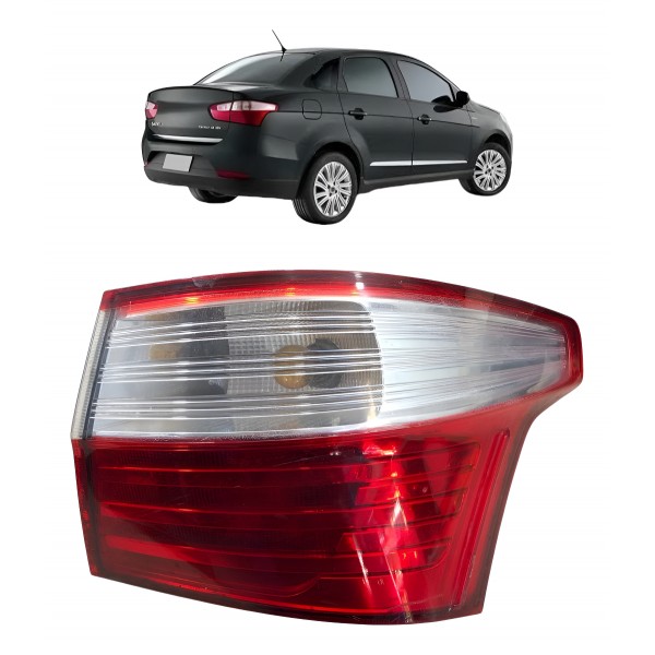 Lanterna Traseira Direita Fiat Grand Siena 2012 2013 A 2018 Direito/passageiro Vermelho