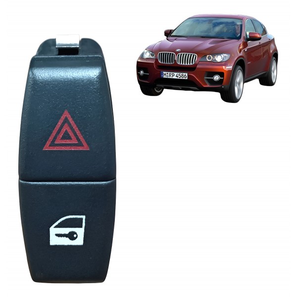 Botão Trava Pisca Alerta Bmw X1 X3 X5 X6 2008 2009 A 2015 Preto