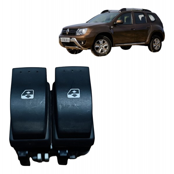Botão Vidro Traseiro Sandero Logan Duster 2008 A 2013 Branco