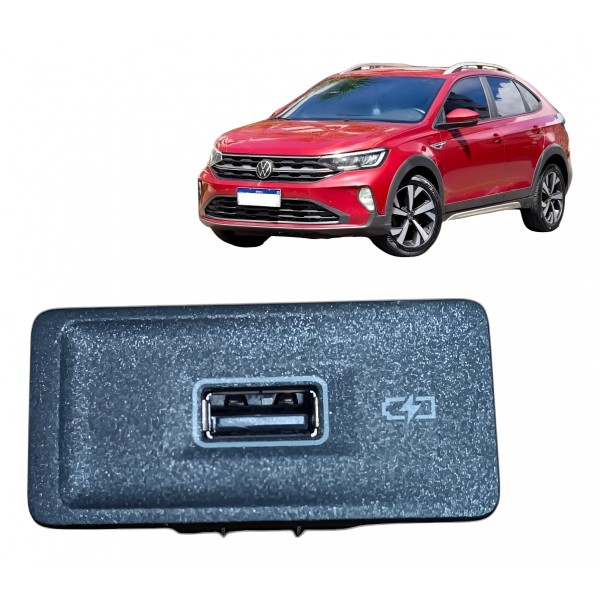 Entrada Tomada Usb Painel Vw Polo Virtus Nivus 2017 A 2023 Preto