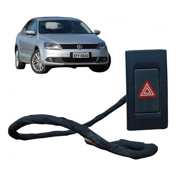 Botão Interruptor Pisca Alerta Volkswagen Jetta 2011 A 2014 Preto