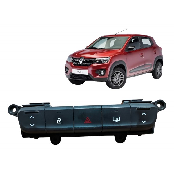 Comando Botão Vidro Pisca Alerta Renault Kwid 2018 A 2025 Preto