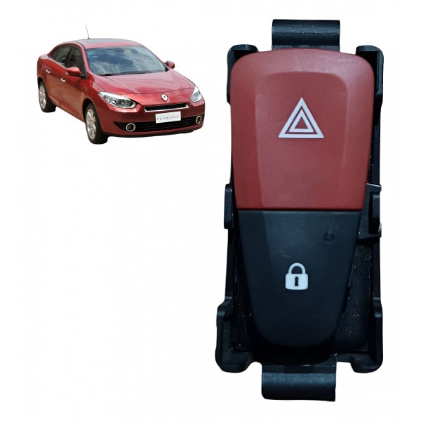 Botão Pisca Alerta Trava Porta Renault Fluence 2011 A 2016 Vermelho
