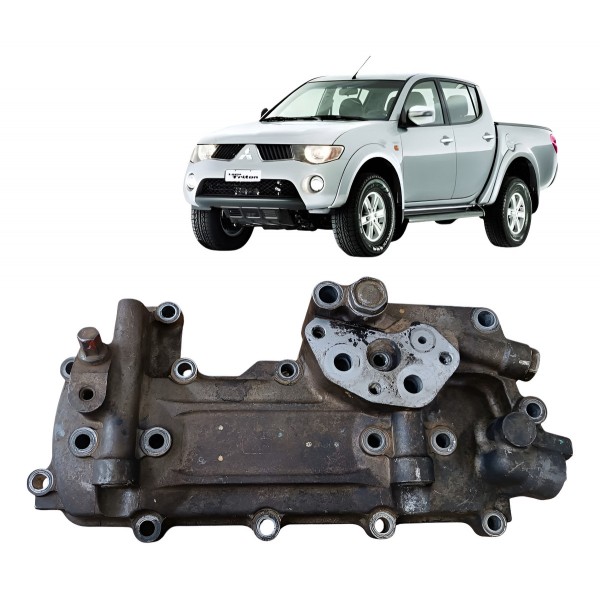 Tampa Resfriador Óleo Motor L200 Triton 3.2 2008 2009 A 2018 Prateado