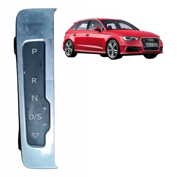 Moldura Indicador Alavanca Marcha Audi A3 2014 2015 2016 Preto Lisa