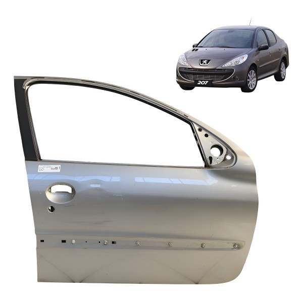 Porta Dianteira Direita Peugeot 207 2009 A 2013 Detalhe Dianteira Direita Prateado