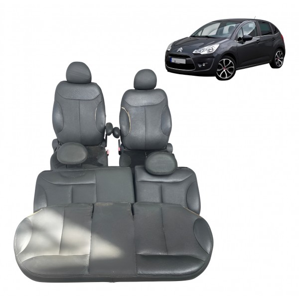 Jogo Banco Citroen C3 Detalhe 2007 2008 2009 2010 2011 2012 Cinza