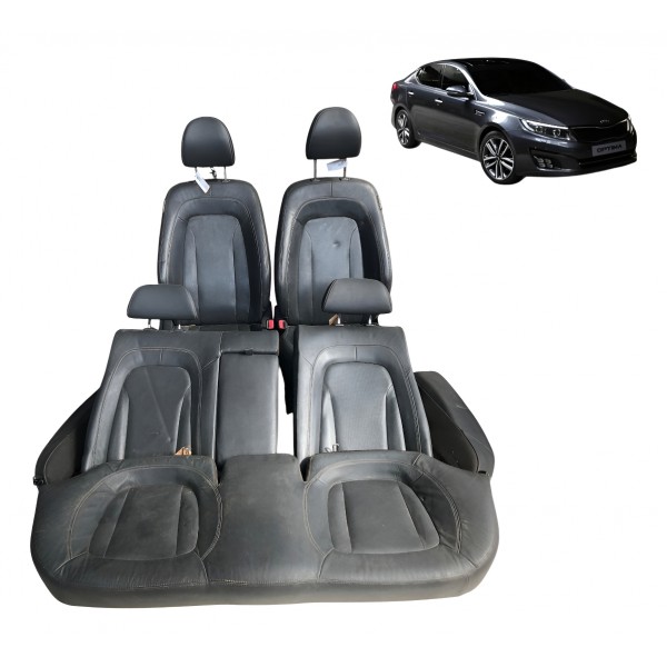 Jogo Banco Couro Kia Optima 2013 2014 2015 2016 2017 2018 Preto
