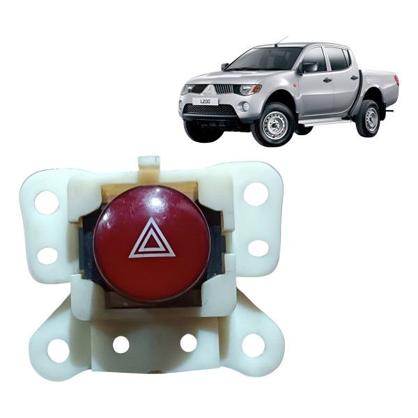 Botão Pisca Alerta Mitsubishi L200 Triton 2005 2006 A 2012 Vermelho