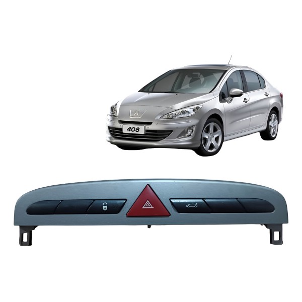 Botão Pisca Alerta Trava Porta Peugeot 308 408 2011 A 2015 Vermelho