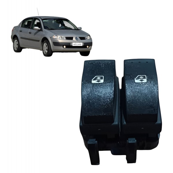 Botão Vidro Duplo Dianteiro Esquerdo Megane 2007 2008 2013