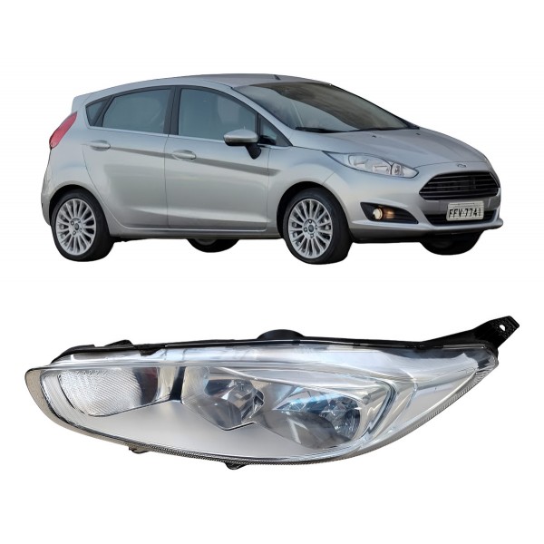 Farol Esquerdo New Fiesta 2013 2014 2015 A 2019 Detalhe Esquerdo/motorista