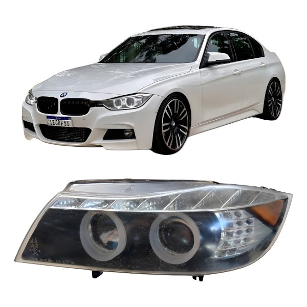 Farol Esquerdo Bmw 335i 2008 C/led (para Retirada De Peças) Esquerdo/motorista