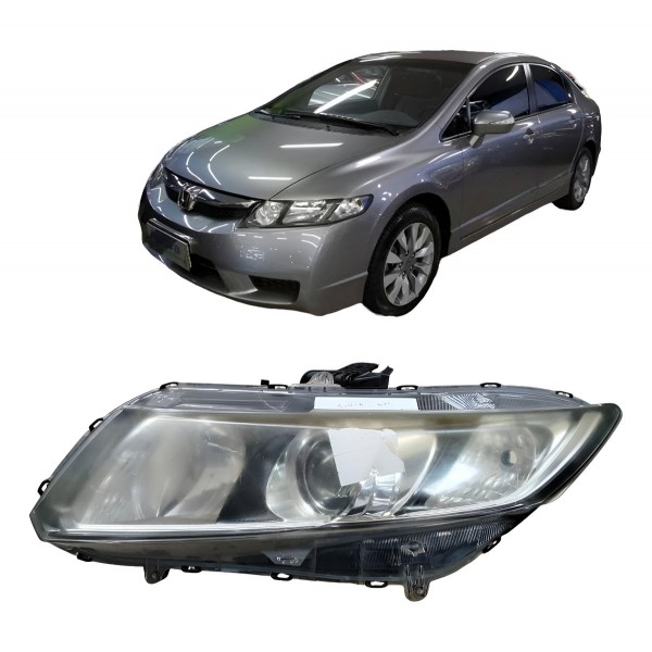 Farol Esquerdo Civic 2012 2013 2014 A 2016 C/mascara Ngra Esquerdo/motorista