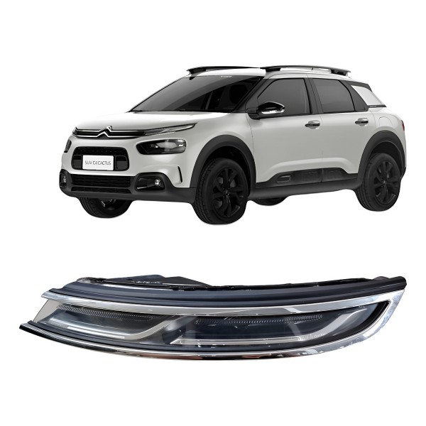 Farol Esquerdo C4 Cactus C/led 2018 2019 2020 Detalhe Esquerdo/motorista