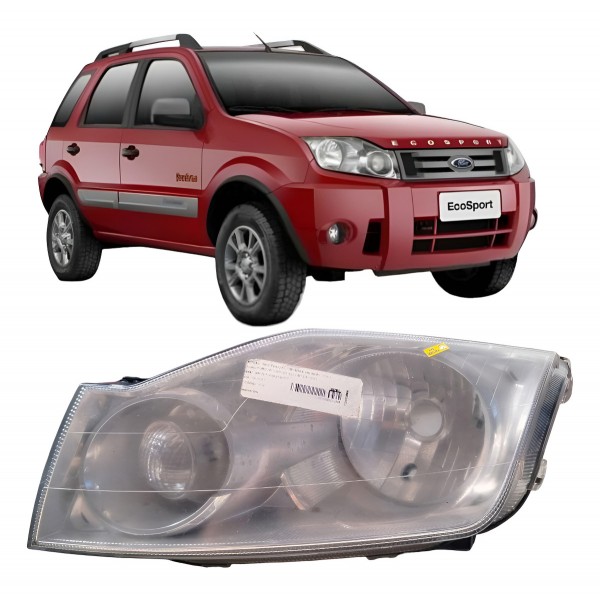 Farol Esquerdo Ford Ecosport 2009 2010 2011 2012 Detalhe Esquerdo/motorista