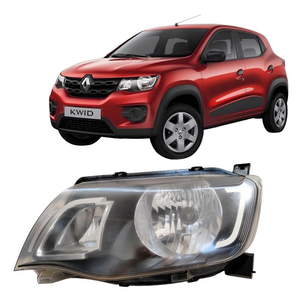 Farol Esquerdo Kwid Zen 2017 2017 2019 2020 C/mascara Ngra Esquerdo/motorista