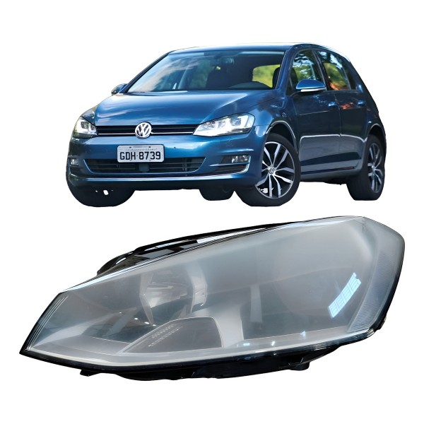 Farol Esquerdo Vw Golf Highline 2014 2015 Detalhe Esquerdo/motorista