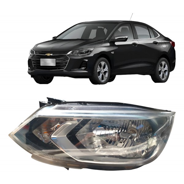 Farol Esquerdo Onix Plus C/mascara Ngra 2020 2021 A 2023 Esquerdo/motorista