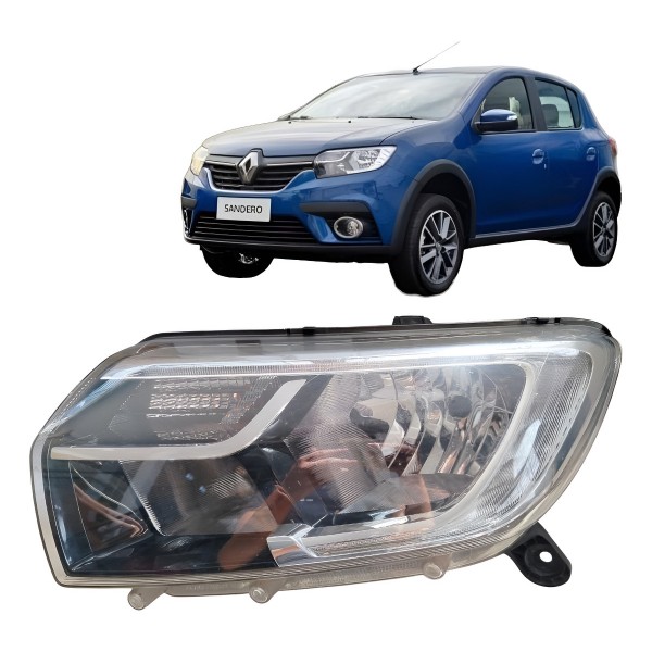 Farol Esquerdo Sandero Life10mt C/led 2020 Detalhe Esquerdo/motorista
