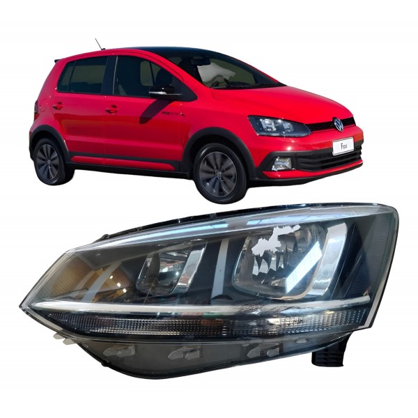 Farol Esquerd Space Fox C/ Led Mascara Ngra 2016 2017 Detalh Esquerdo/motorista