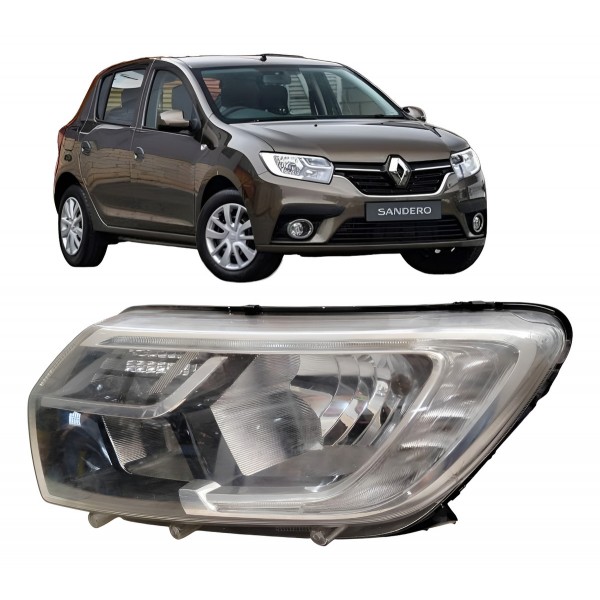 Farol Esquerdo Sandero 2020 2021 C/led Detalhe Esquerdo/motorista