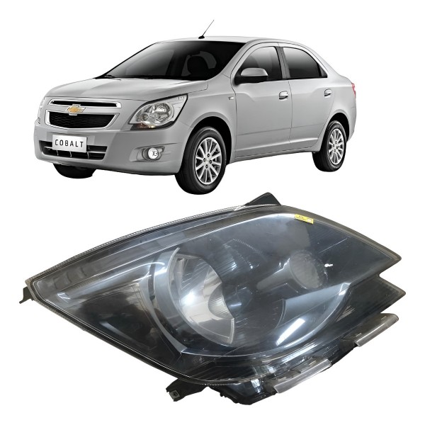 Farol Direito Cobalt 2012 A 2015 C/ Mascara Ngra Detalhe Direito/passageiro