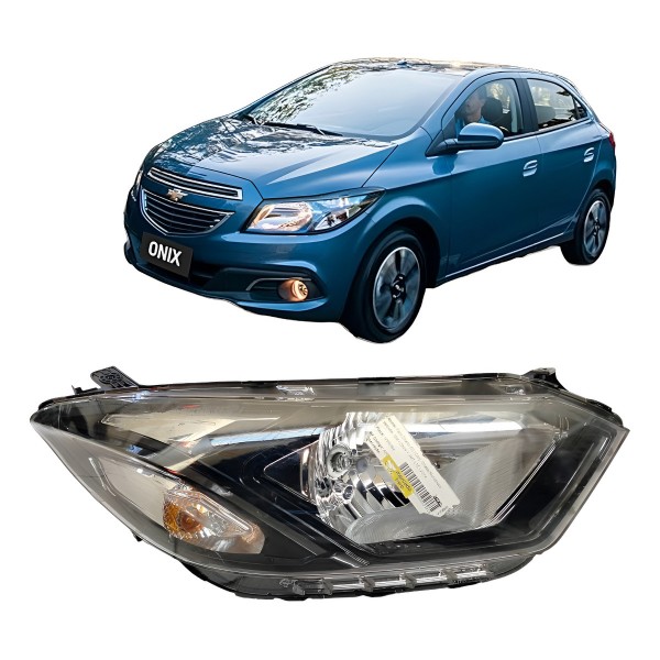 Farol Direito Onix C/ Mascara Negra 2014 2015 A 2019 Detalhe Direito/passageiro