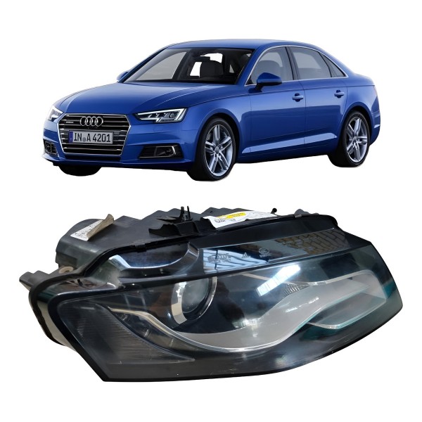Farol Direit Audi A4 2010 2011 C/xenon E Mascara Negr Detalh Direito/passageiro