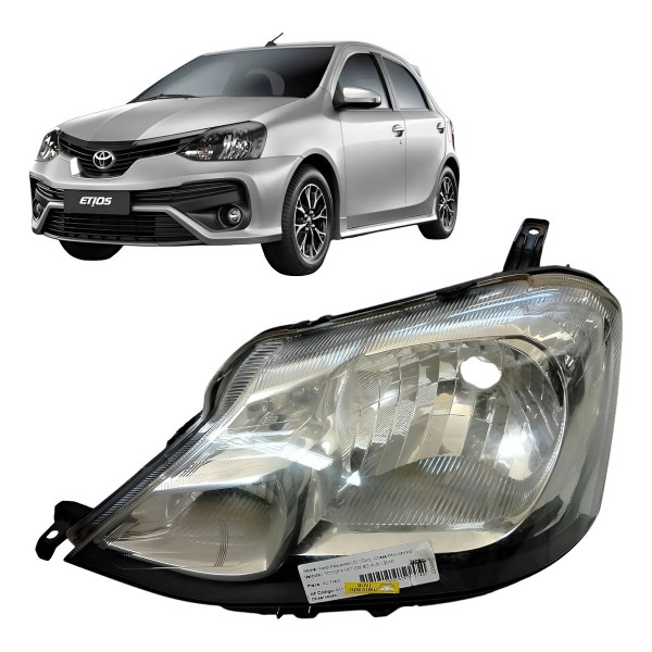 Farol Esquerdo Etios 2014 2015 2016 A 2019 Detalhe Esquerdo/motorista