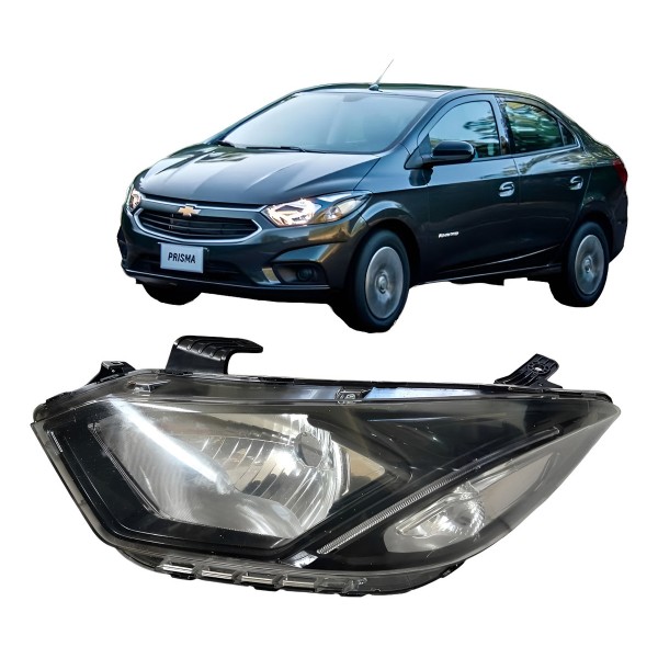 Farol Esquerdo Onix Prisma C/ Led  2017 2018 2019 Detalhe Esquerdo/motorista