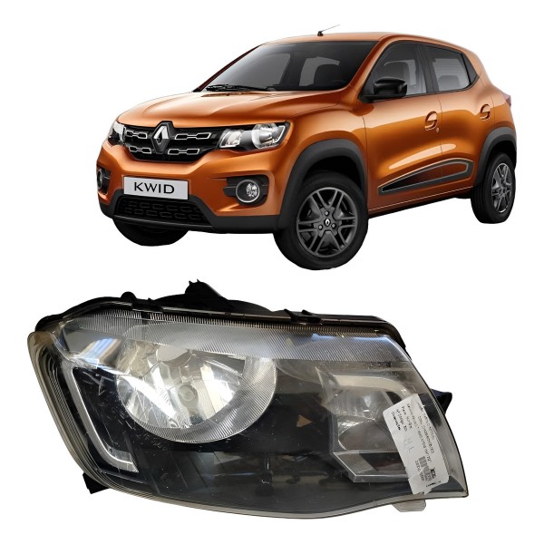 Farol Direito Kwid Intense 2017 A 2020 Mascara Negra Detalhe Direito/passageiro