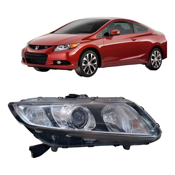 Farol Direito Civic 2012 2013 A 2016 Mascara Negra Detalhe Direito/passageiro